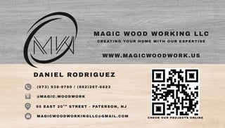 Magic Wood Working LLC business card